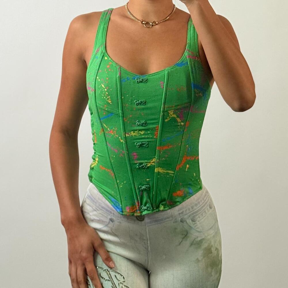 Green Multicolor Corset